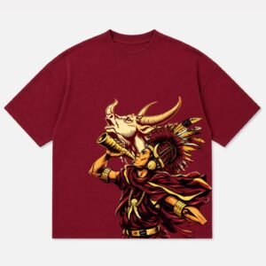 Navy Red Printed T-Shirts